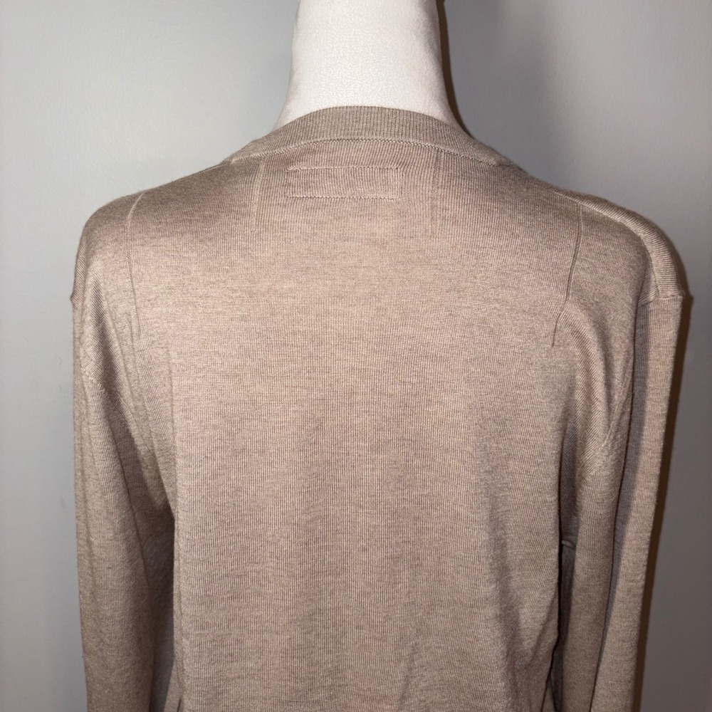 ALL‎ SAINTS Taupe Crew Neck Long Sleeve Sweater Lightweight - Picture 3 of 7